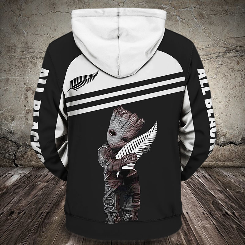 Groot hold new zealand rugby full printing hoodie - back