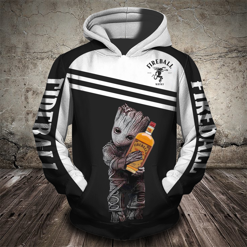 Groot hugs fireball whisky full printing hoodie