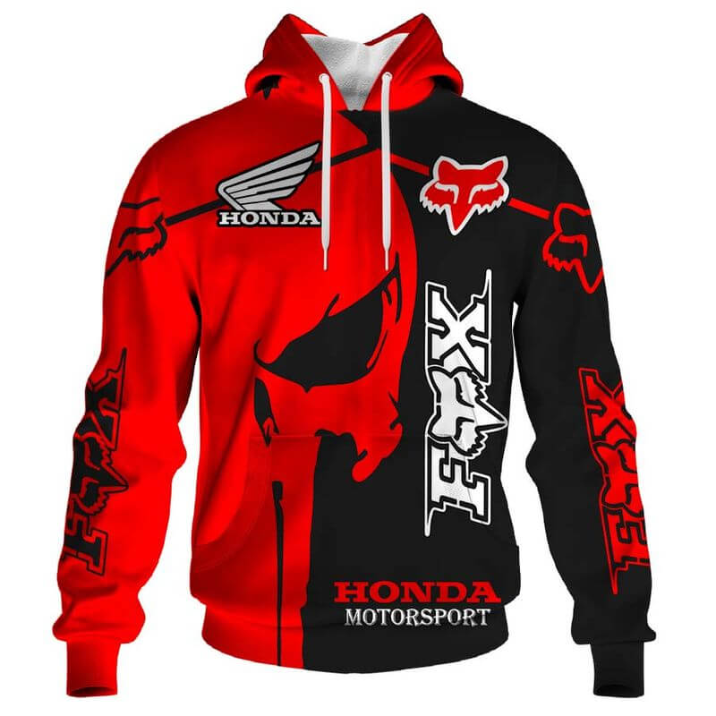Honda motorsports fox racing full printing hoodie