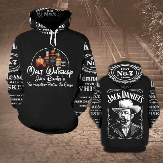 Jack daniel's tennessee whiskey all over print hoodie