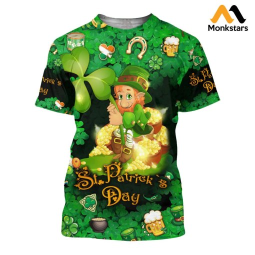 Leprechaun Happy ST Patrick’s Day 3D All Over Printed Shirt and Hoodie – Teasearch3D 090220