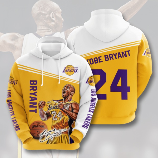 Los Angeles Lakers Kobe Bryant 24 3D Hoodie