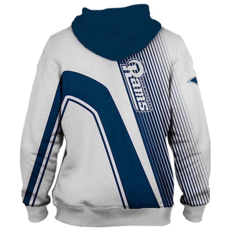 Los Angeles Rams stripes 3d hoodie back