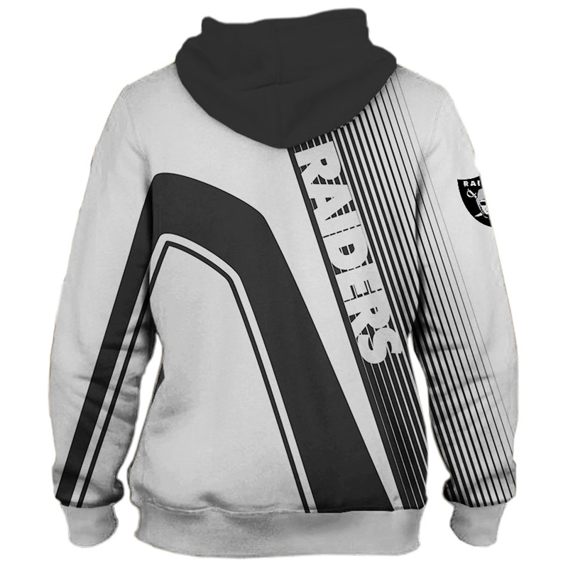 Oakland Raiders stripes 3d hoodie back