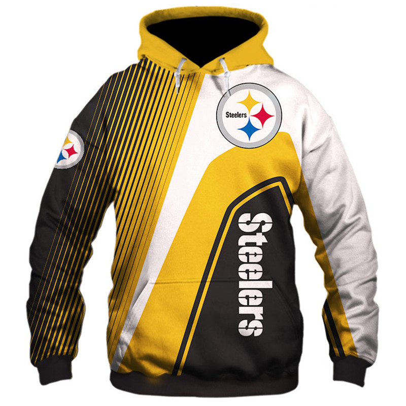 Pittsburgh Steelers stripes 3d hoodie