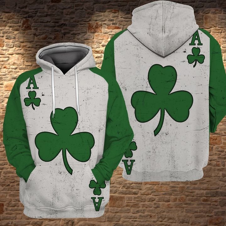 Playing card suit saint patrick's day full printing hoodie
