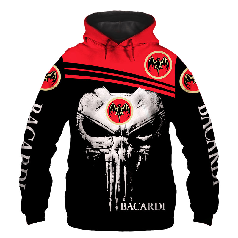 Punisher Skull Bacardi 3D Hoodie and T-shirt – Teasearch3D 180220