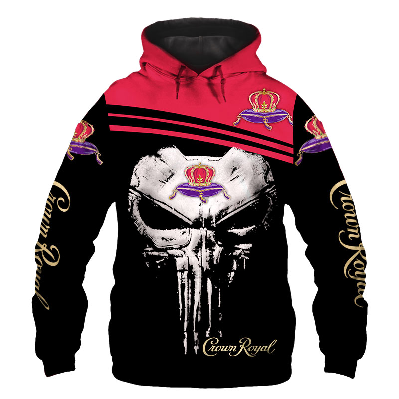 Punisher Skull Crown Royal 3D Hoodie and T-shirt – Teasearch3D 180220
