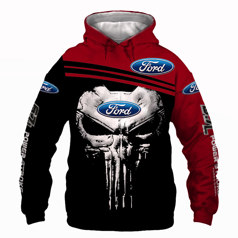 Punisher Skull Ford 3D Full Printing Hoodie