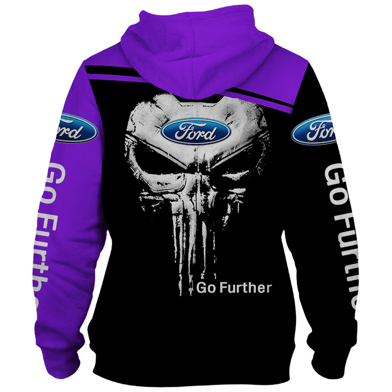 Punisher Skull Ford 3D Hoodie Back