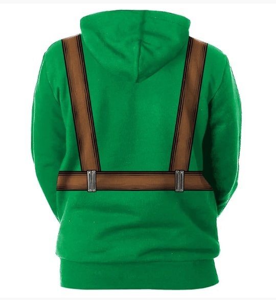 Saint patricks day leprechaun hold shamrock clover full printing hoodie - back
