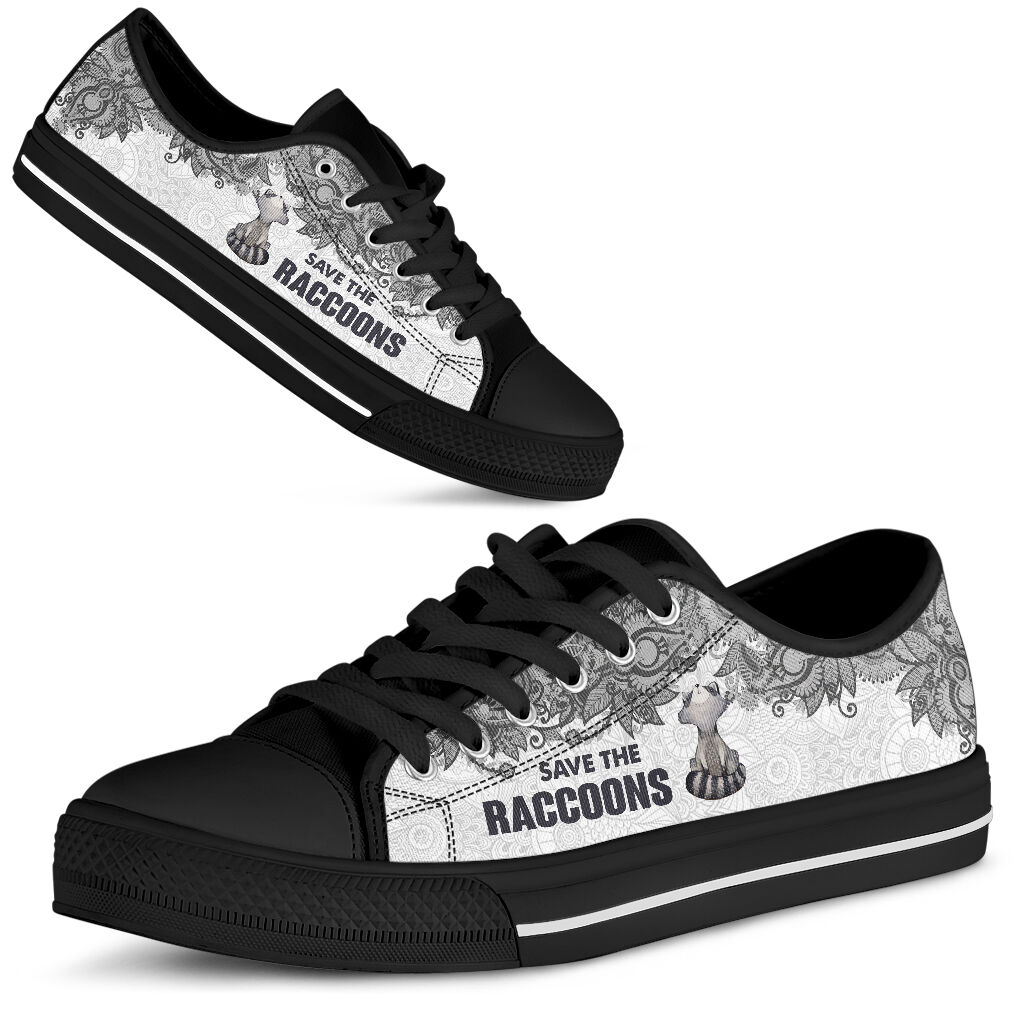 Save The Raccoons Low Top black