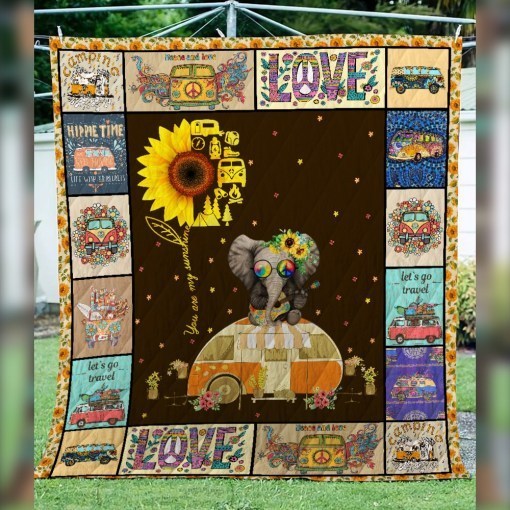 Sunflower hippie you are my sunshine camping quilt 4
