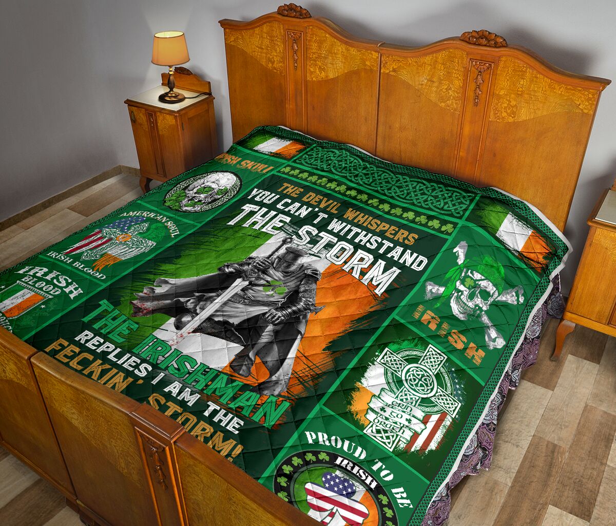 The Irishman I Am The Storm Quilt Blanket – Hothot 270220