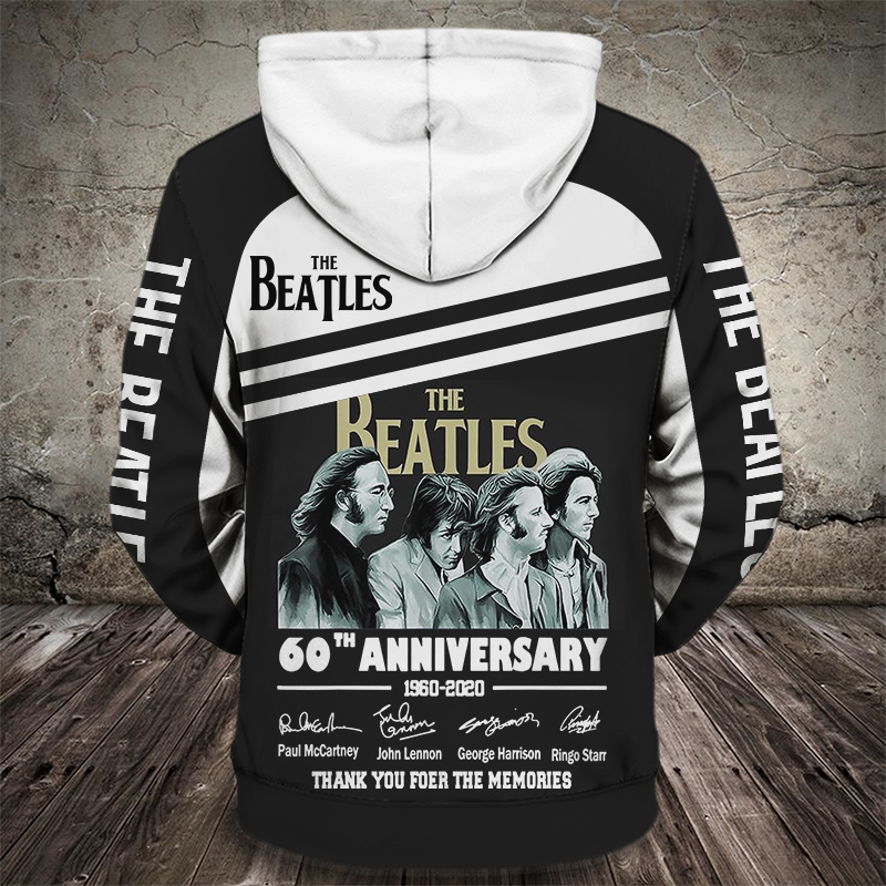The beatles 60th anniversary 1960-2020 full printing hoodie - back