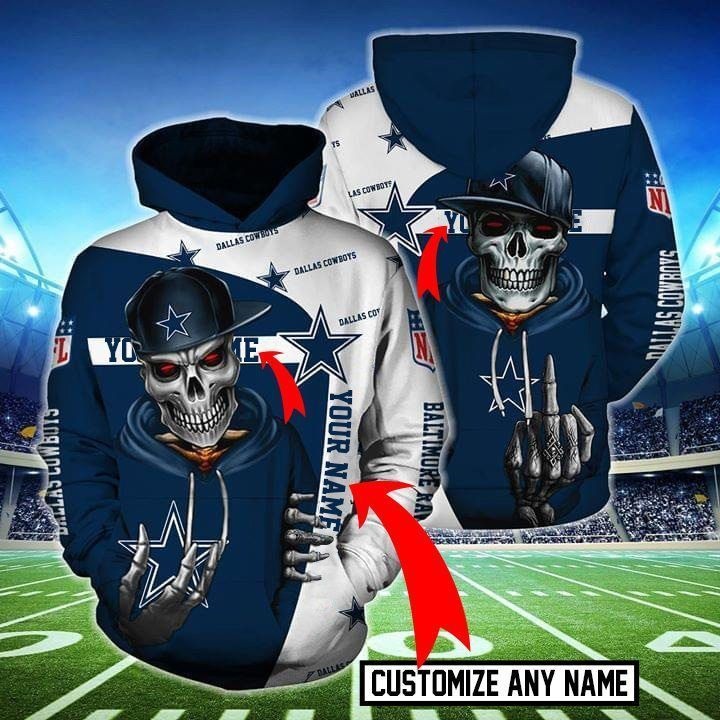 Skull Cowboys Custom Name 3d shirt – maria