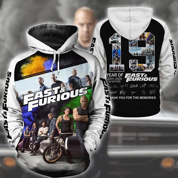 19 years of Fast and Furious 3d hoodie – LIMITED EDITION