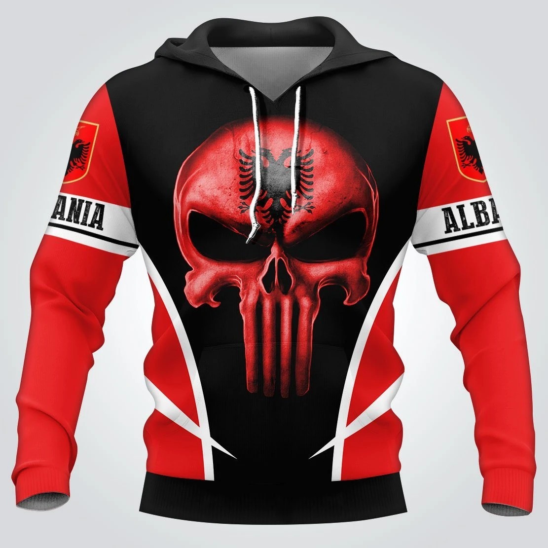Albania A Place Your Feet Punisher Skull 3d Full Printing hoodie1