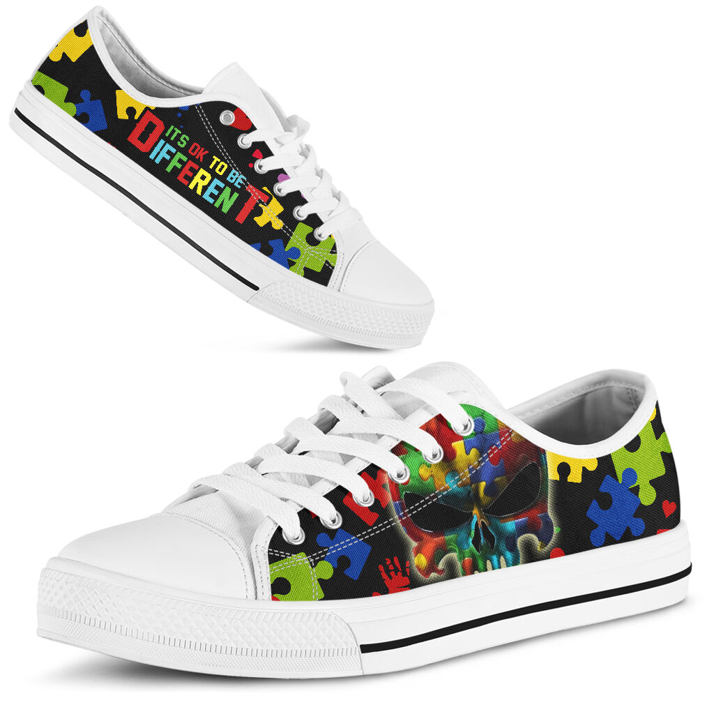 Autism Punisher Skull Low Top Shoes1