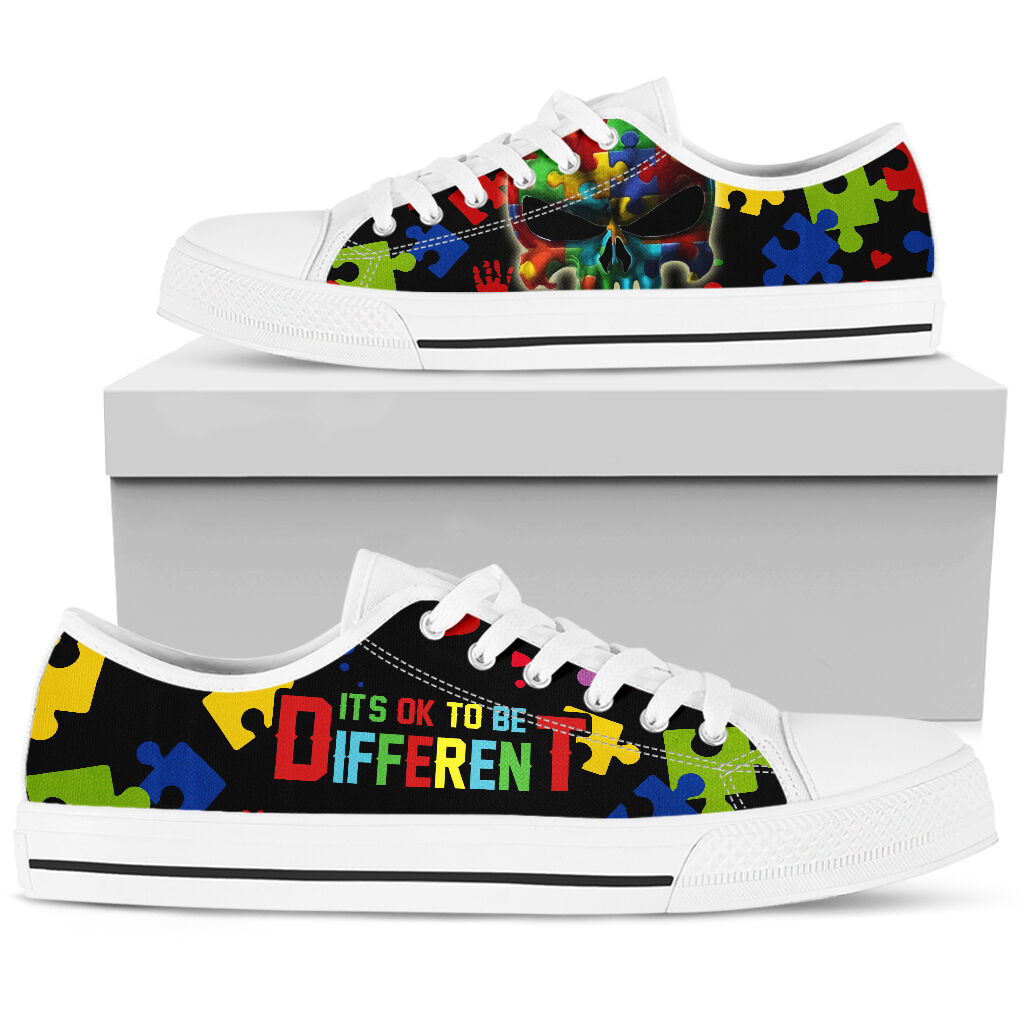Autism Punisher Skull Low Top Shoes3