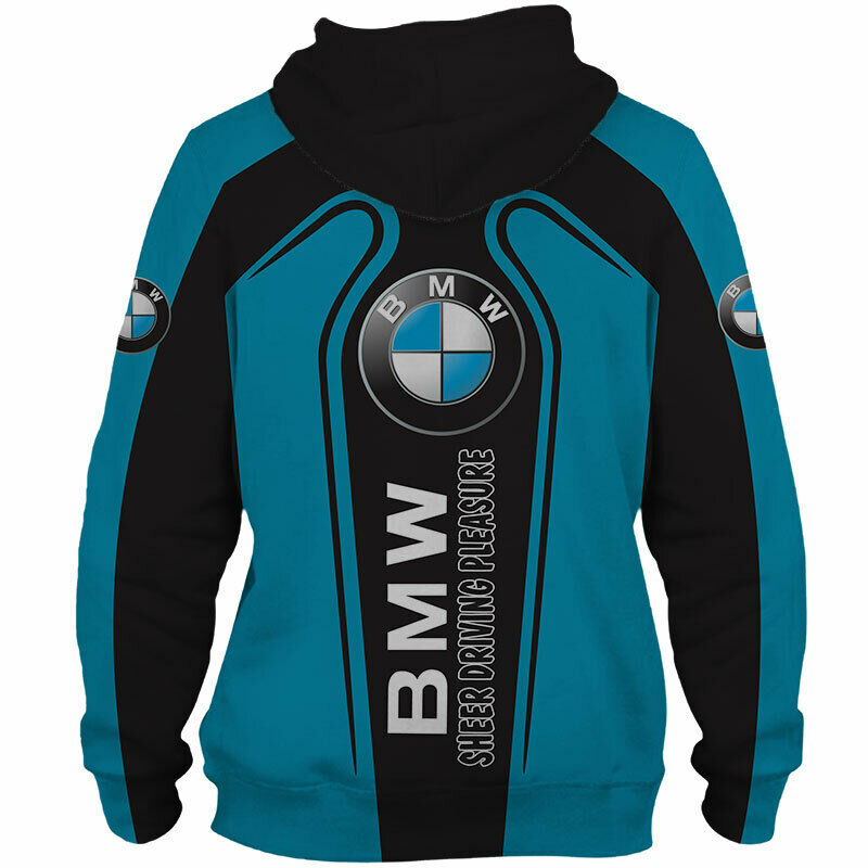BMW sheer driving pleasure logo full printing hoodie - back
