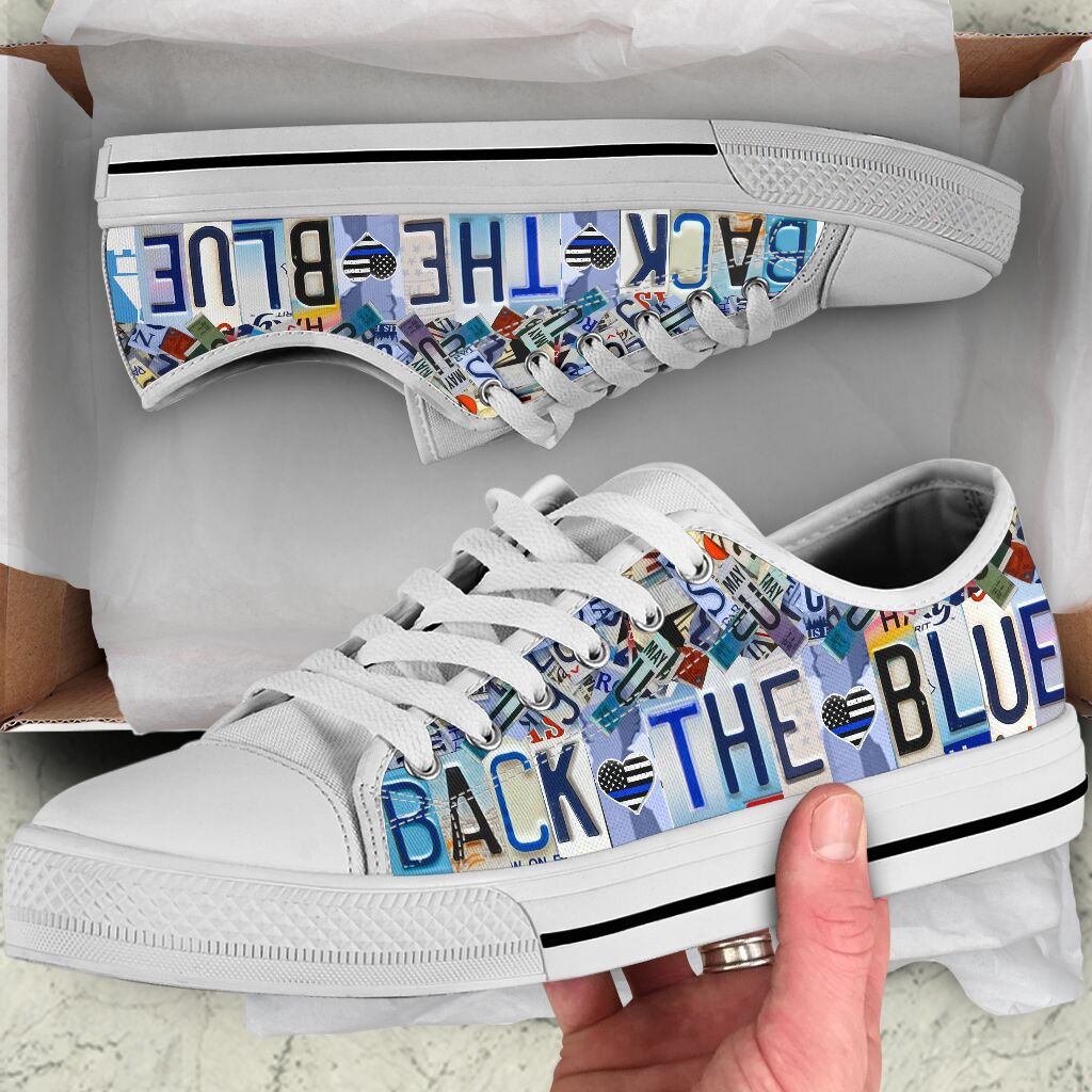 Back The Blue Low Top Shoes2