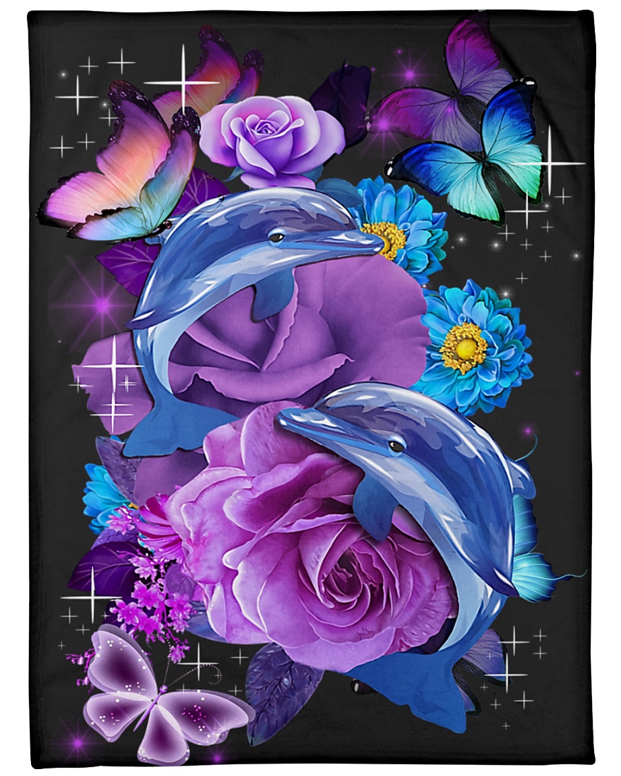 Beautiful Butterfly Dolphins Flower Blanket – Saleoff 2303205