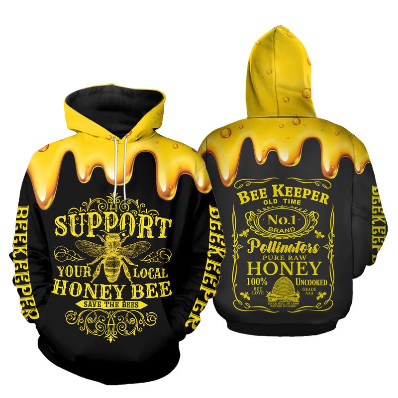 Bee Keeper Jack Daniels Logo 3d All Over Printed hoodie, shirt