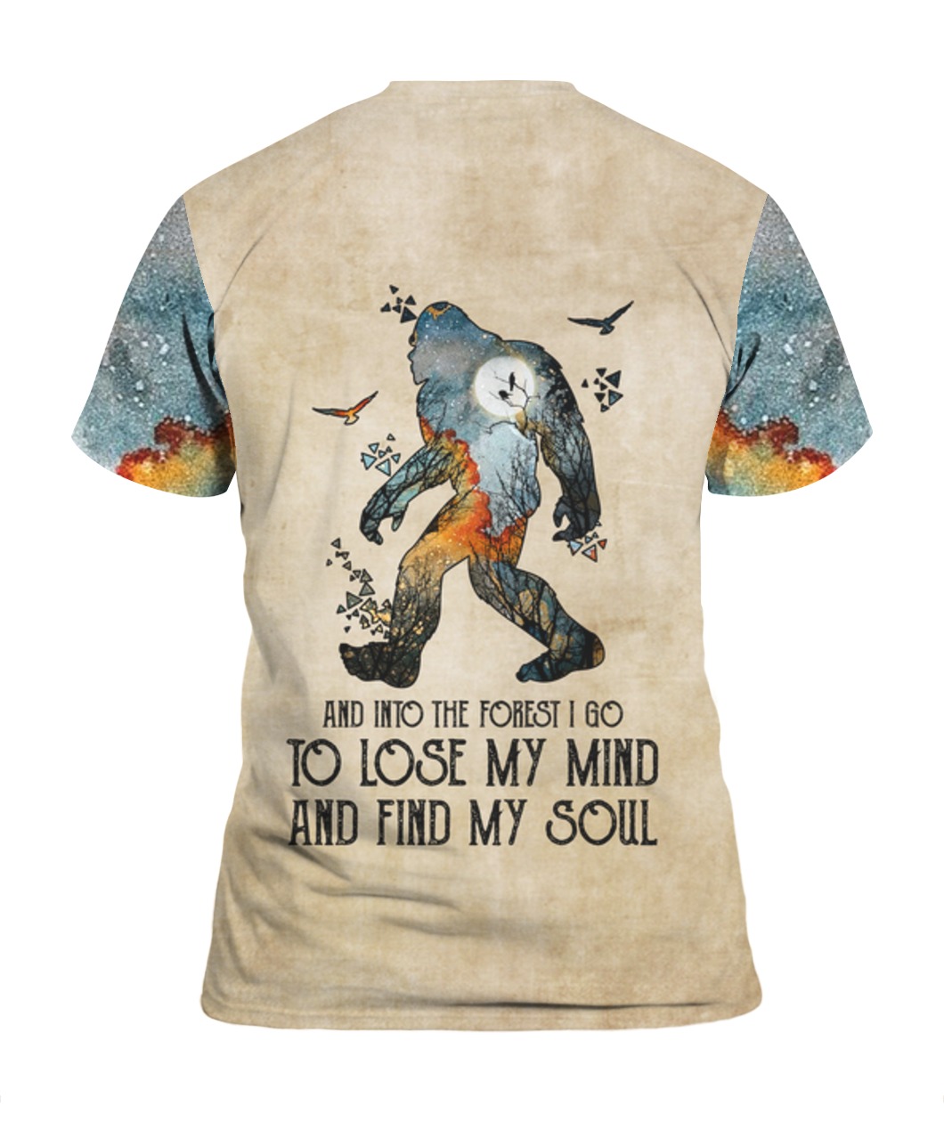 Bigfoot And Into The Forest I Go 3d shirt back