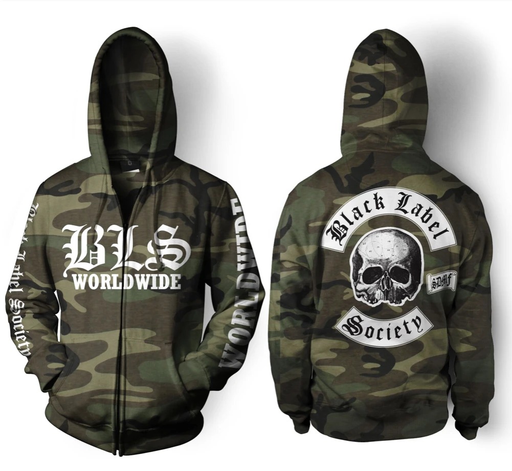 Black Label Society Worldwide Camo 3d Zip hoodie