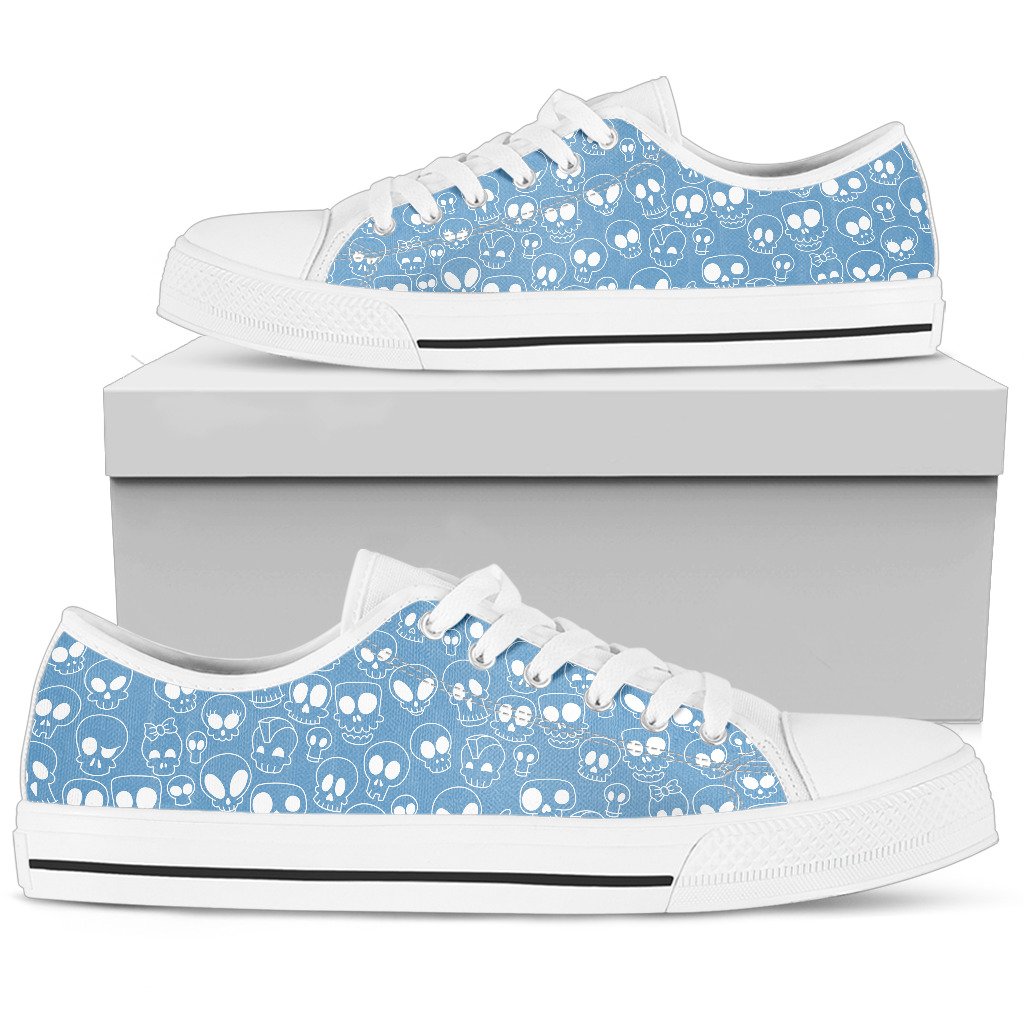 Blue skull low top shoes – maria