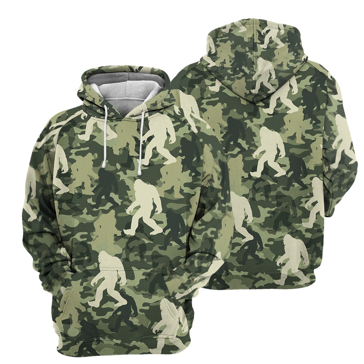 Camo Bigfoot 3D All Over Printed hoodie
