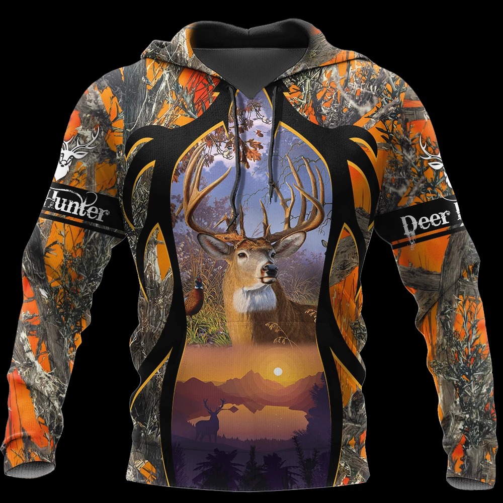 Camo Deer Hunter 3d hoodie