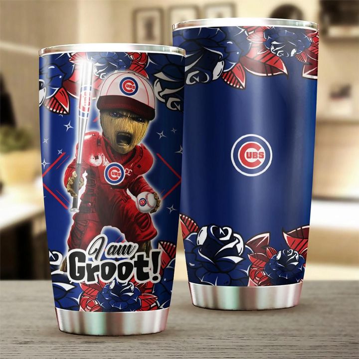 I’m groot chicago cubs all over printed steel tumbler – maria