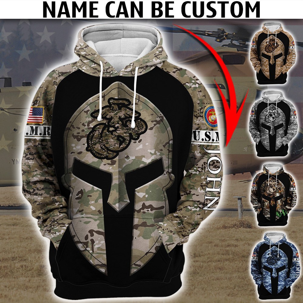 Custom united states marine corps camo all over print hoodie