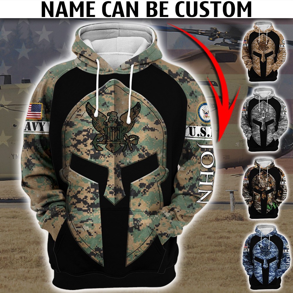 Custom united states navy camo all over printed hoodie