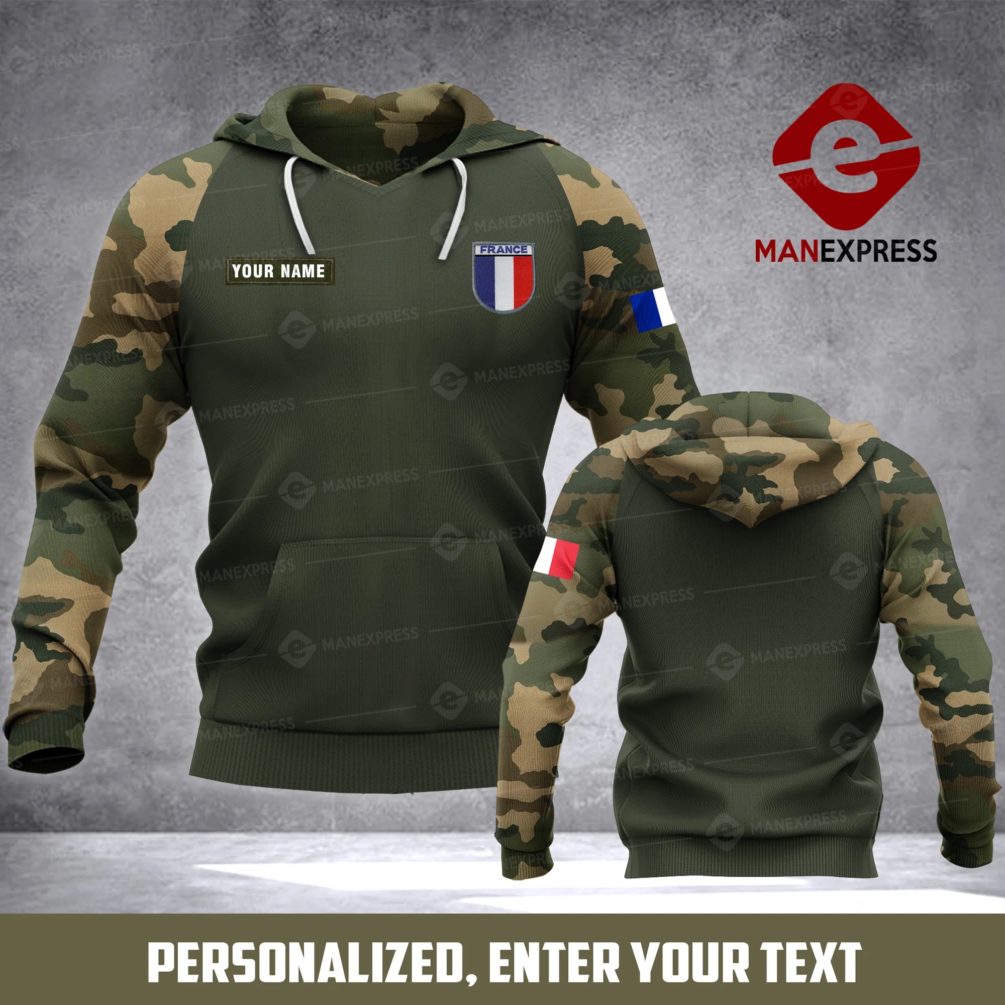 Customize Custom Name Army French All Over Print 3d hoodie – Hothot 190320