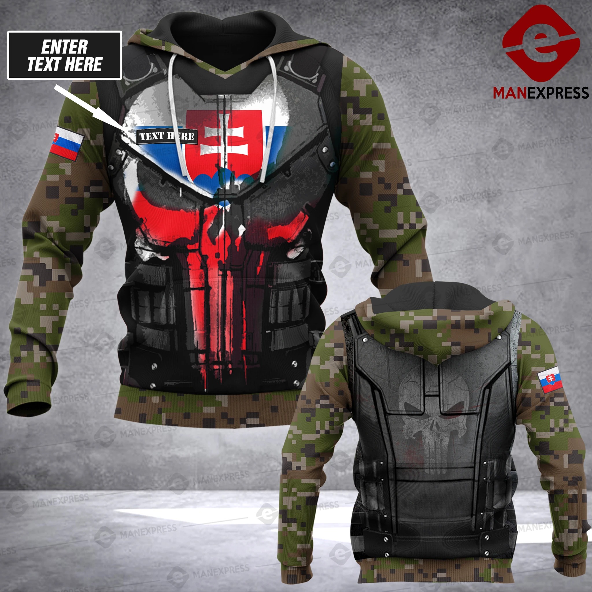 Customize Custom Name Slovak Army 3D All Over Print Hoodie