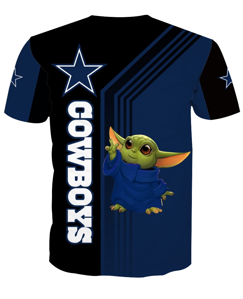 Dallas Cowboys Baby Yoda All Over Print 3D T-shirt back