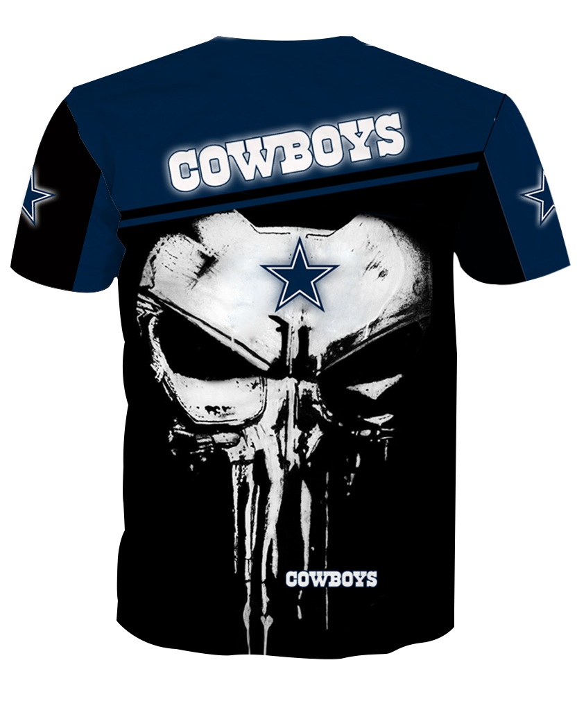 Dallas Cowboys Punisher Skull All Over Print 3D T-shirt back
