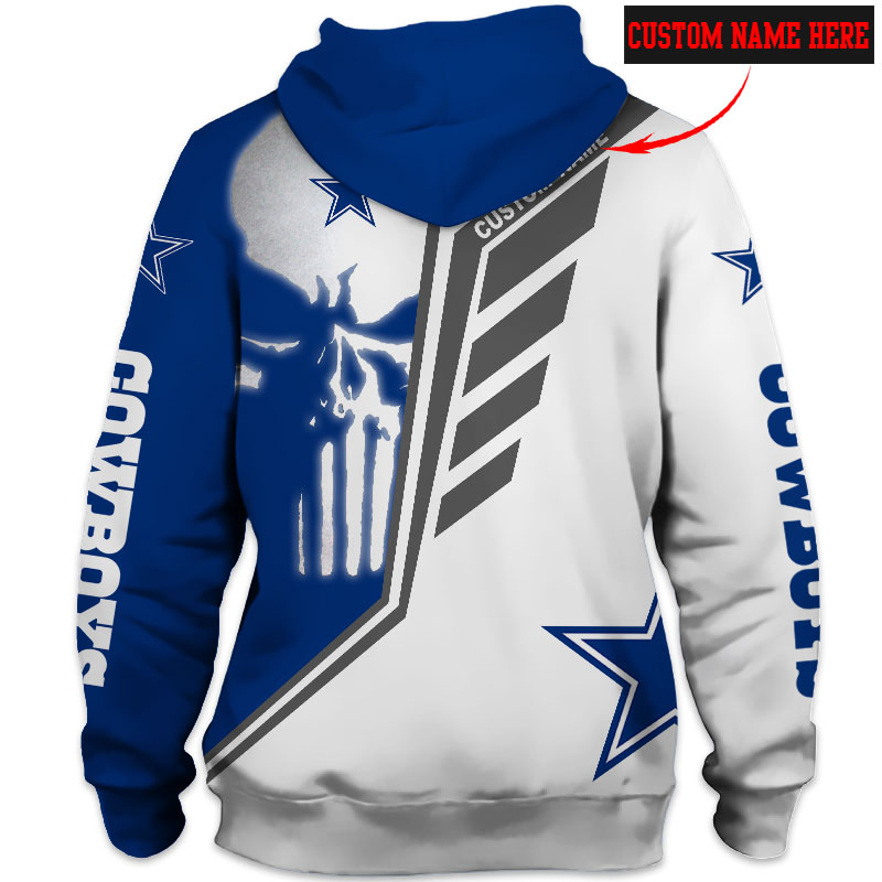 Dallas Cowboys Punisher Skull Personalized Custom Name 3d Full Print hoodie, shirt and long sleeved shirt