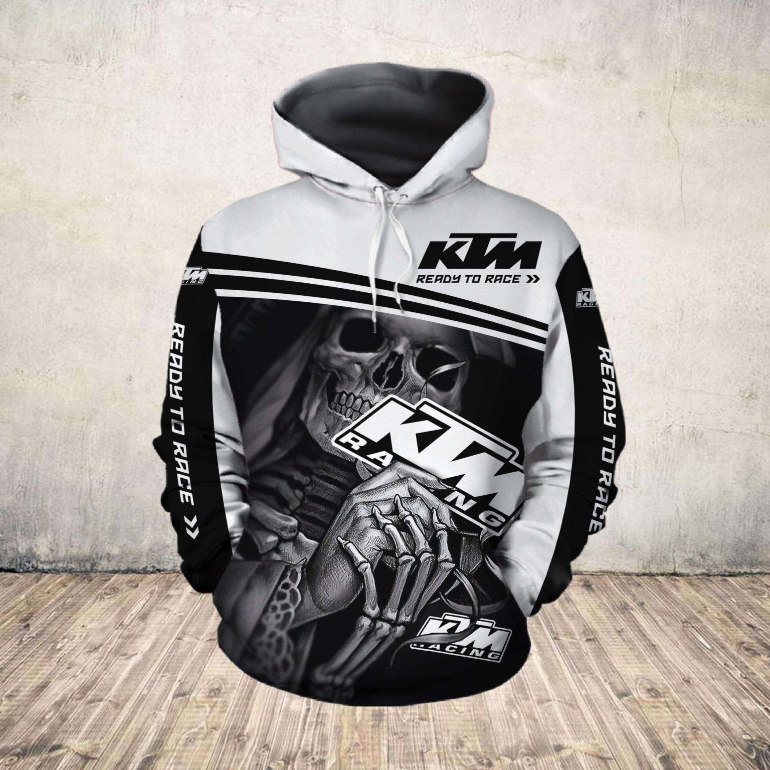 Death skull ktm ready to race all over print shirt – maria