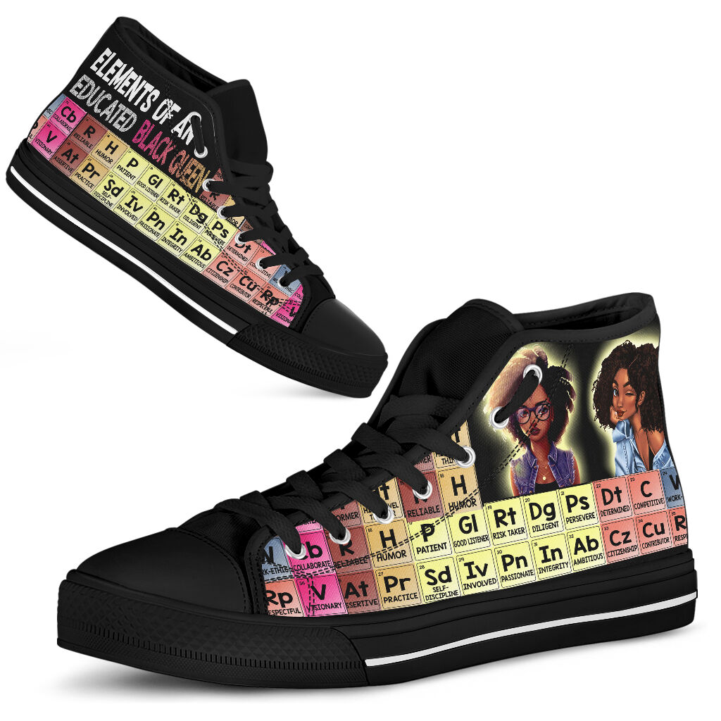 Elements Of An Educated Black Queen High Top Shoes