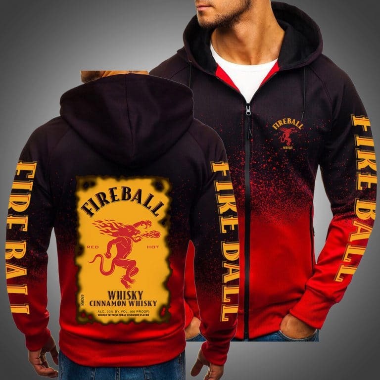 Fireball whisky cinnamom gradient 3d hoodie