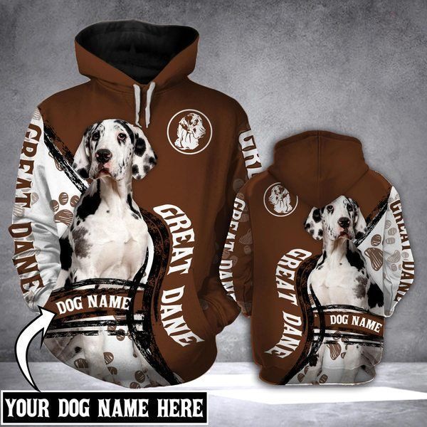 Great Dane Dog Customize Custom Name 3d hoodie