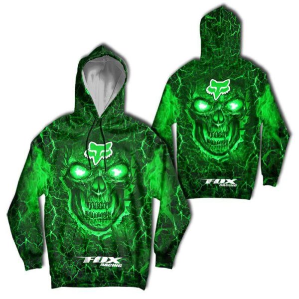 Green F Skull 3d hoodie and sweatshirt-Hothot 050320