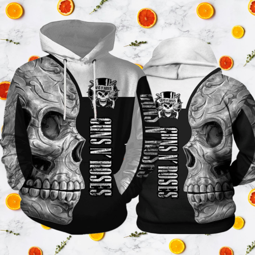 Guns N’ Roses skull 3D hoodie