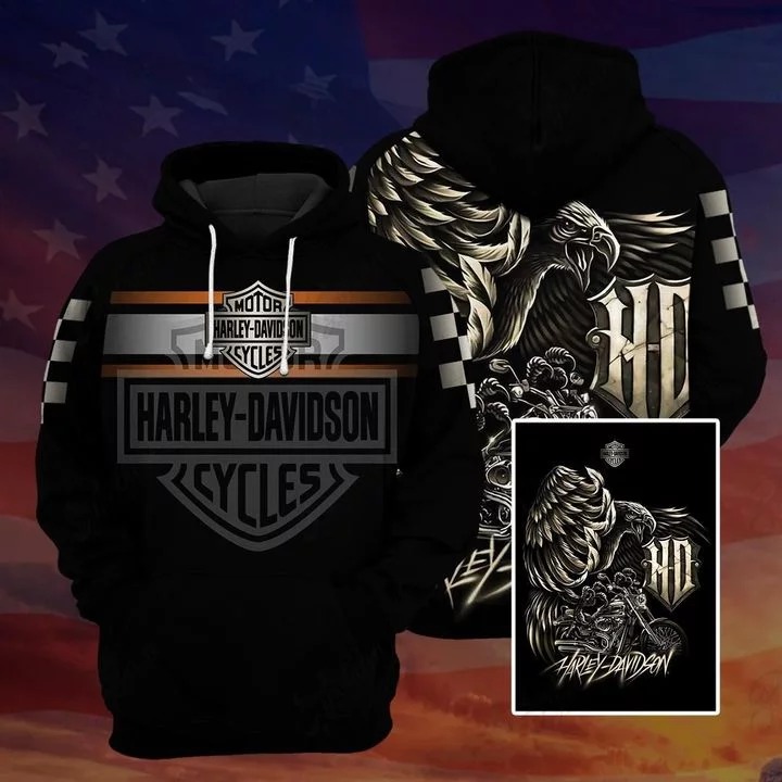 Harley Davidson Logo Eagle 3D hoodie