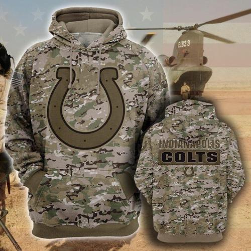 Indianapolis colts camo all over print hoodie
