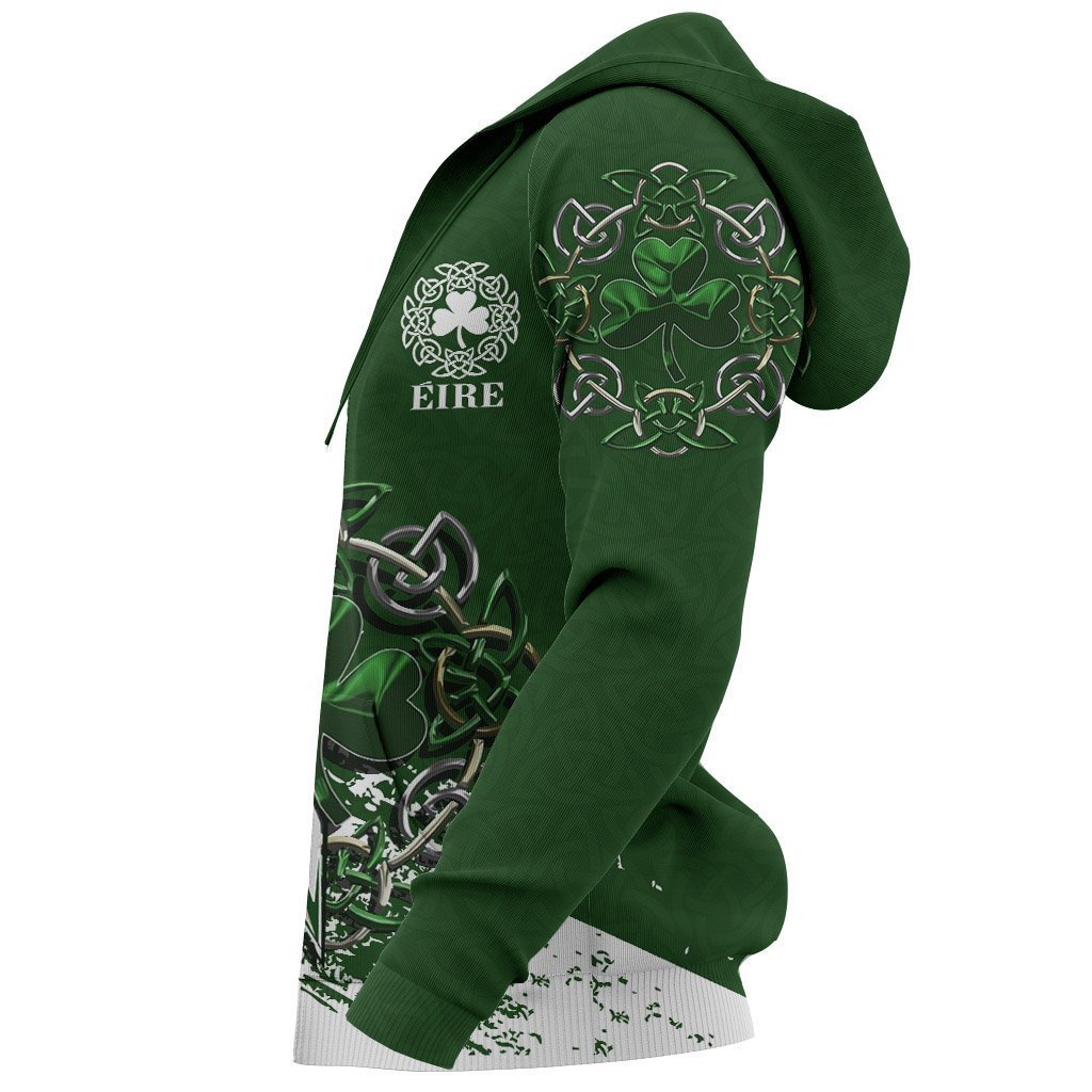 Ireland Celtic Shamrock and Sword Pullover 3D hoodie-sleeve